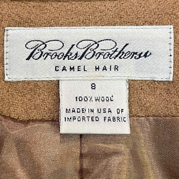 Brooks Brothers Tan Womens Camel Hair Wool Blazer Sz 8 Button Career Office Work - Picture 4 of 15
